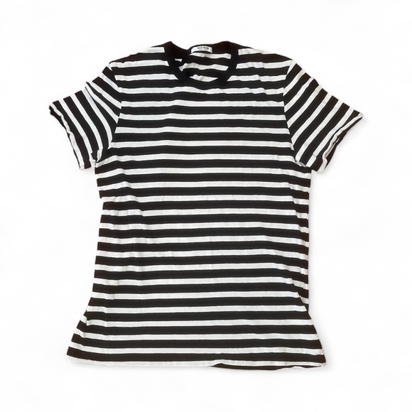 Buck Mason Mens Striped Short Sleeve T-Shirt. 100% USA-grown Supima cotton Sz L - Picture 1 of 8